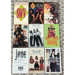 Jade SWV Cherry Cassingle Cassette Tape Lot of 9 Cassette Singles Rare